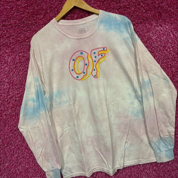Odd Future Tie Dye Long Sleeve Puffy Print Logo Tshirt size Large - Picture 3 of 4